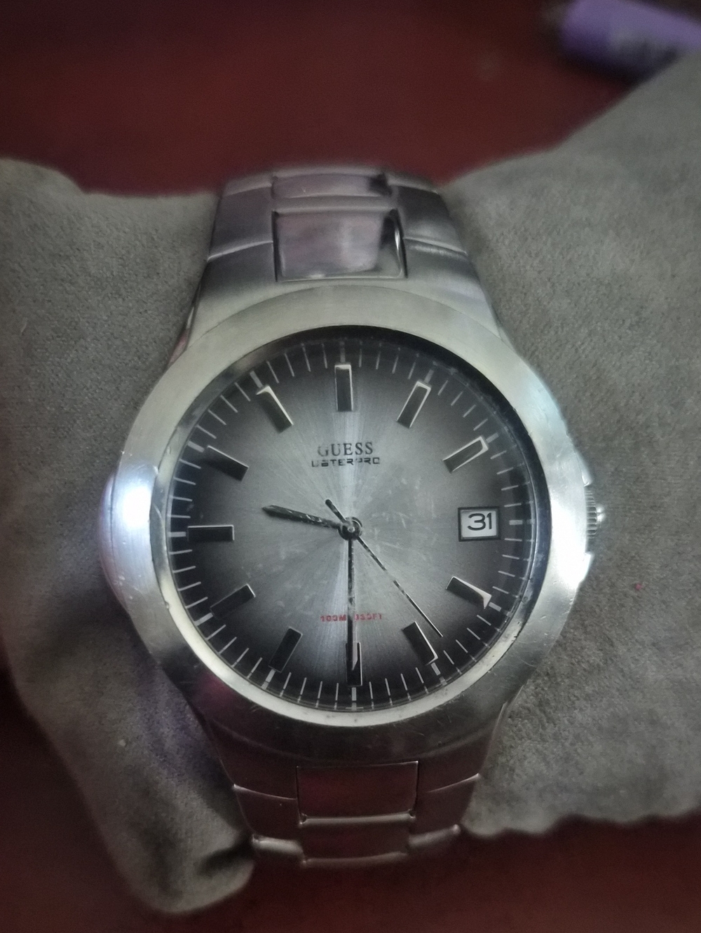 Guess Silver Grey Men's Stainless Steel Watch with Date